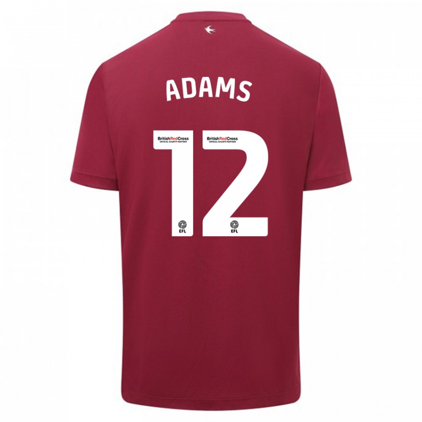Herren Kelly Adams #12 Rot Auswärtstrikot Trikot 2023/24 T-Shirt Belgien