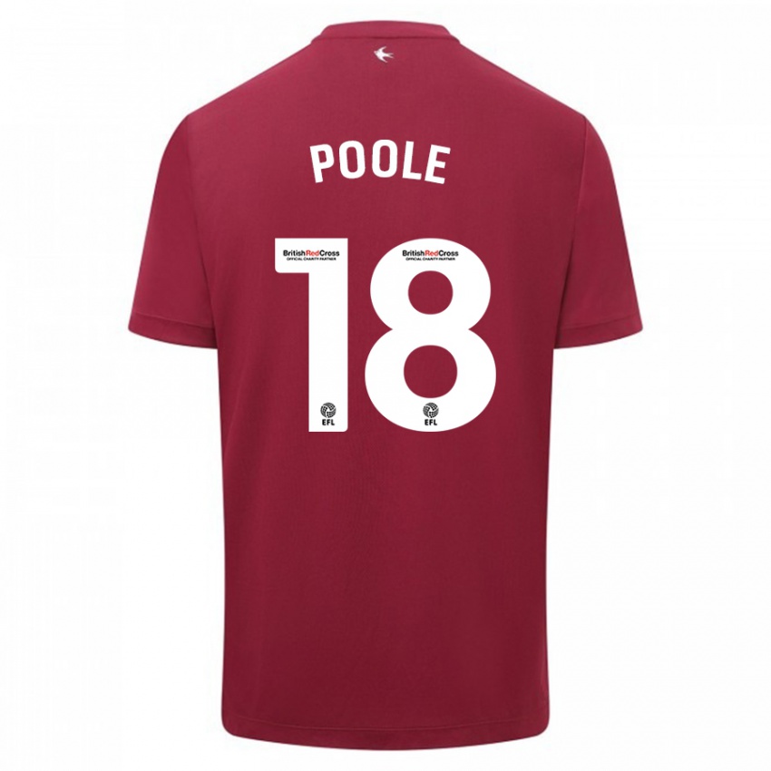 Heren Phoebie Poole #18 Rood Uitshirt Uittenue 2023/24 T-Shirt België