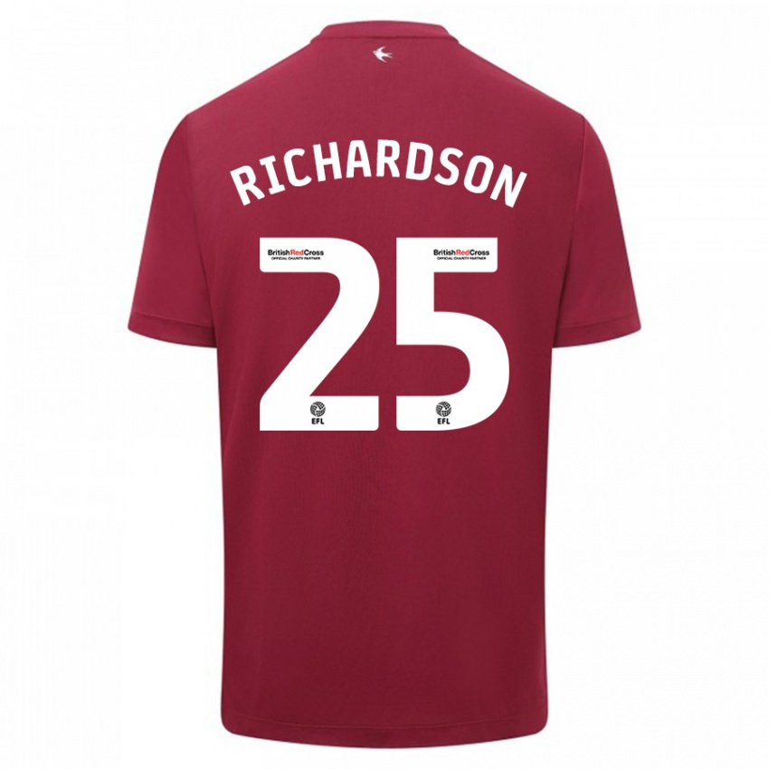 Heren Tija Richardson #25 Rood Uitshirt Uittenue 2023/24 T-Shirt België