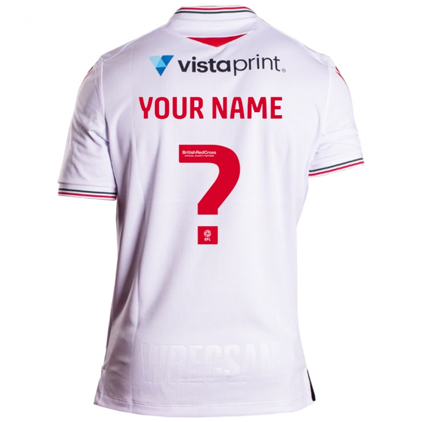 Heren Uw Naam #0 Wit Uitshirt Uittenue 2023/24 T-Shirt België