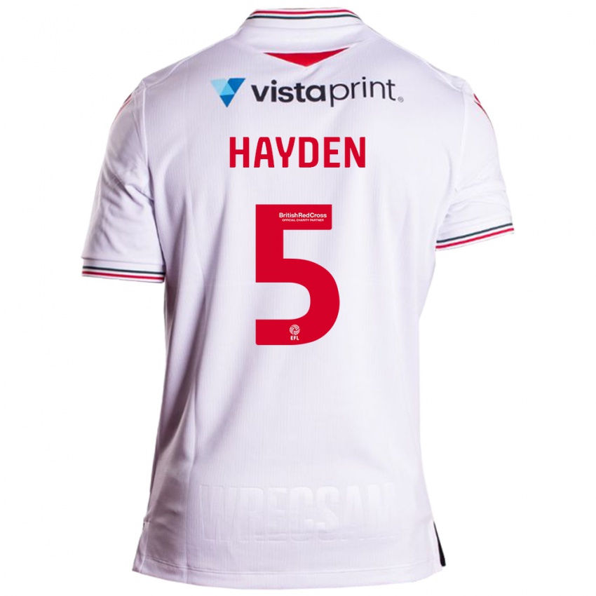 Heren Aaron Hayden #5 Wit Uitshirt Uittenue 2023/24 T-Shirt België