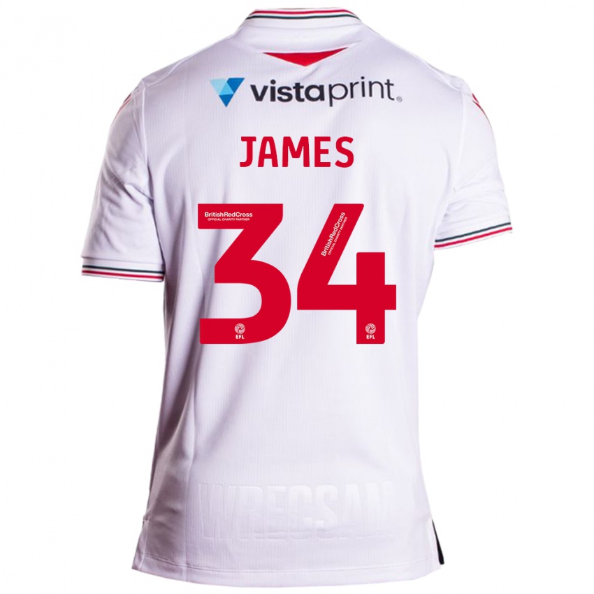 Heren Aaron James #34 Wit Uitshirt Uittenue 2023/24 T-Shirt België