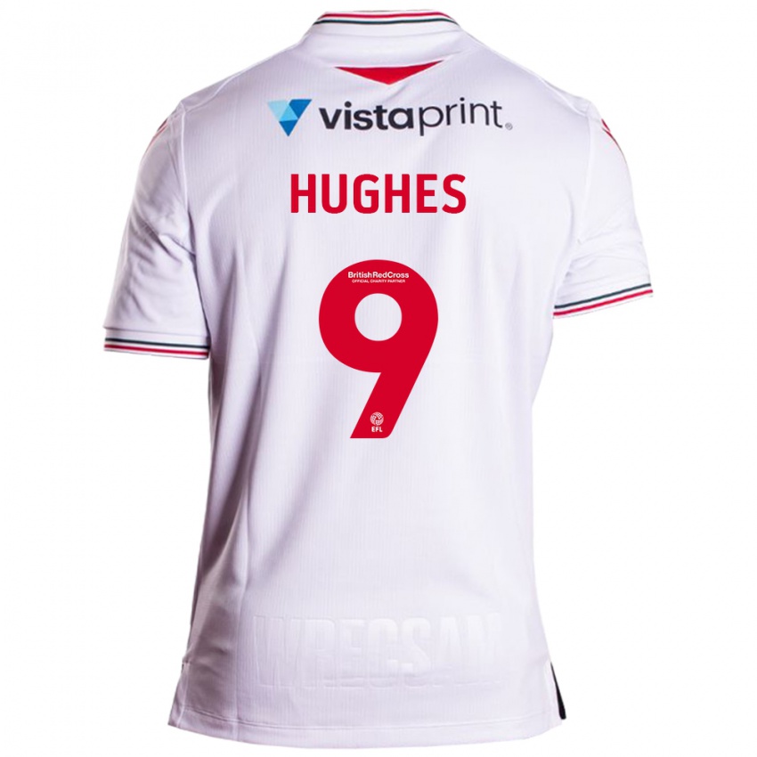 Heren Rosie Hughes #9 Wit Uitshirt Uittenue 2023/24 T-Shirt België