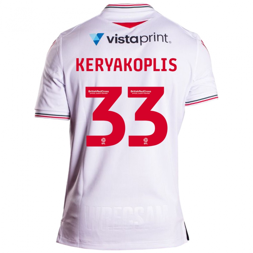 Heren Hannah Keryakoplis #33 Wit Uitshirt Uittenue 2023/24 T-Shirt België