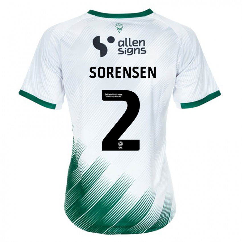 Heren Lasse Sörensen #2 Wit Uitshirt Uittenue 2023/24 T-Shirt België