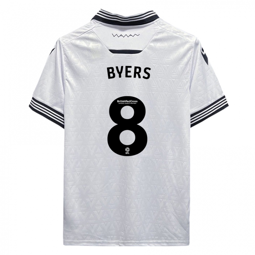 Heren George Byers #8 Wit Uitshirt Uittenue 2023/24 T-Shirt België