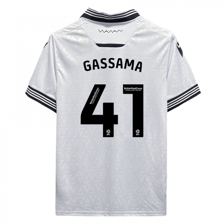 Heren Djeidi Gassama #41 Wit Uitshirt Uittenue 2023/24 T-Shirt België