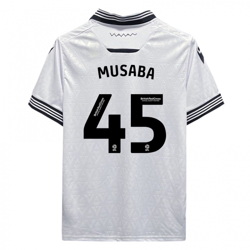 Heren Anthony Musaba #45 Wit Uitshirt Uittenue 2023/24 T-Shirt België