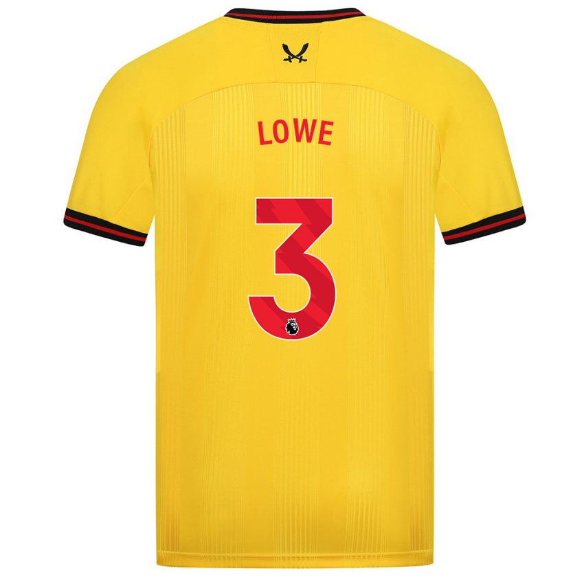 Heren Max Lowe #3 Geel Uitshirt Uittenue 2023/24 T-Shirt België