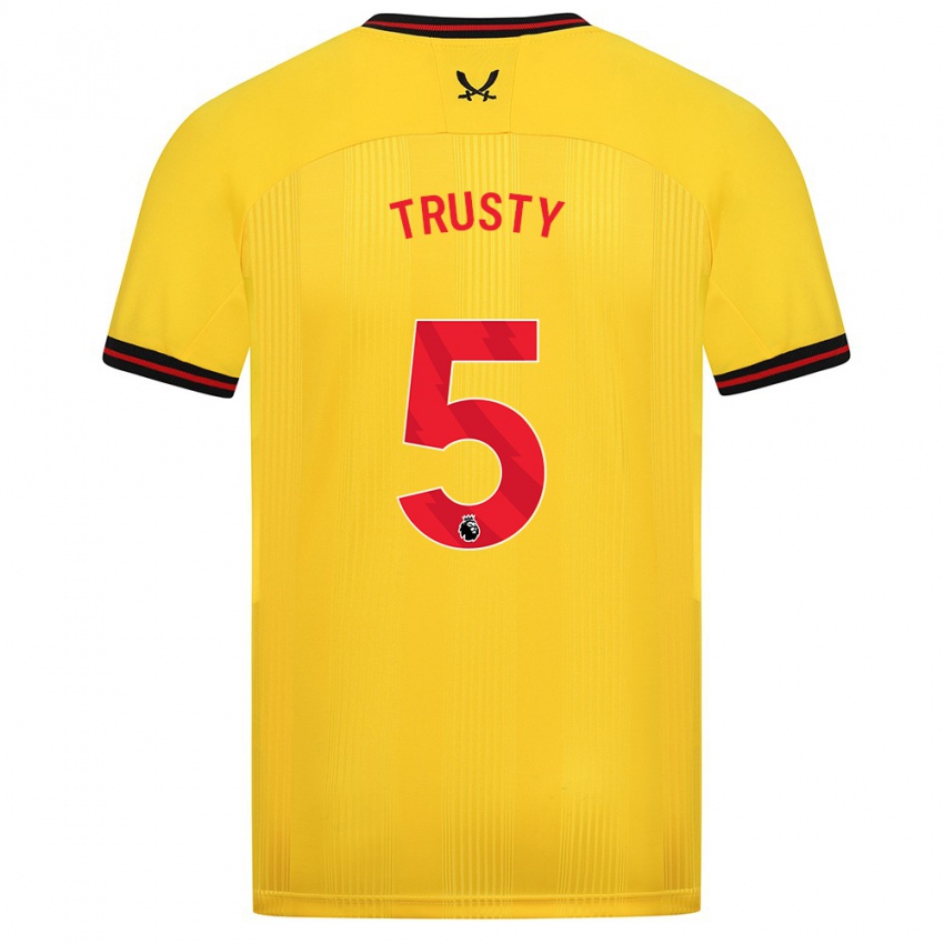 Heren Auston Trusty #5 Geel Uitshirt Uittenue 2023/24 T-Shirt België