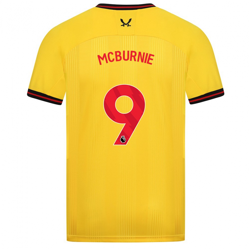 Heren Oli Mcburnie #9 Geel Uitshirt Uittenue 2023/24 T-Shirt België