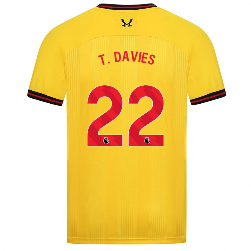 Heren Tom Davies #22 Geel Uitshirt Uittenue 2023/24 T-Shirt België