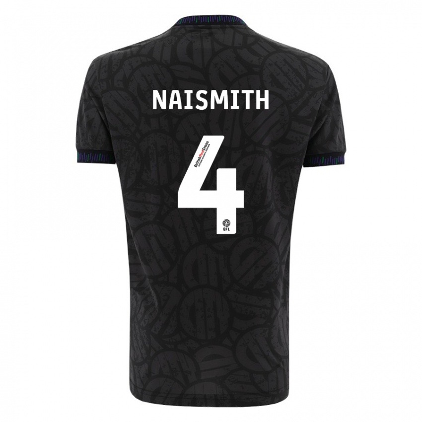 Heren Kal Naismith #4 Zwart Uitshirt Uittenue 2023/24 T-Shirt België