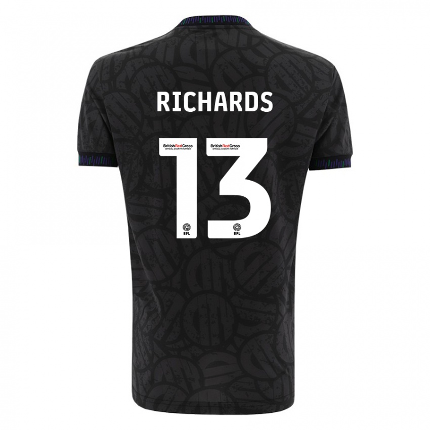 Herren Harvey Wiles-Richards #13 Schwarz Auswärtstrikot Trikot 2023/24 T-Shirt Belgien