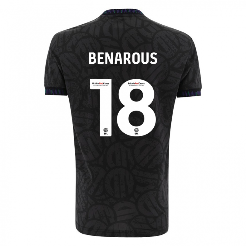 Herren Ayman Benarous #18 Schwarz Auswärtstrikot Trikot 2023/24 T-Shirt Belgien