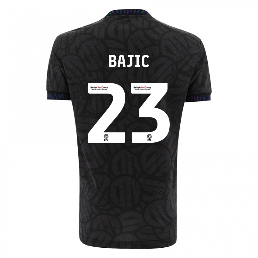 Herren Stefan Bajic #23 Schwarz Auswärtstrikot Trikot 2023/24 T-Shirt Belgien