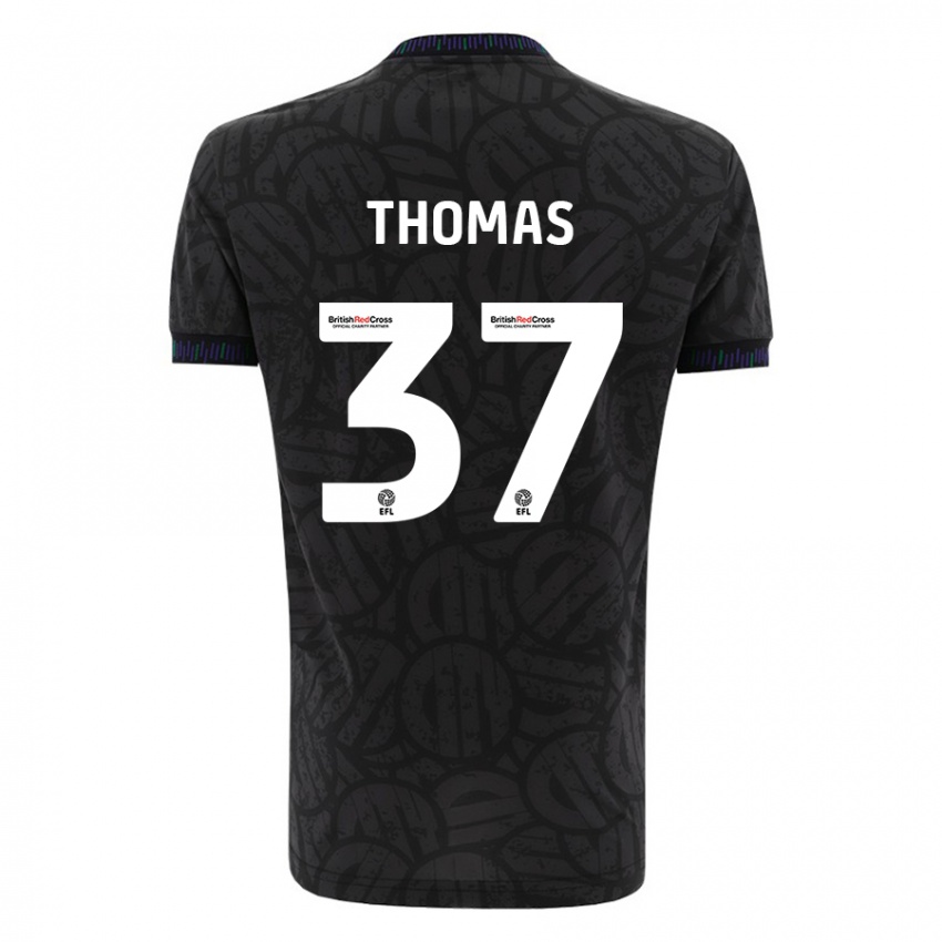 Herren Olly Thomas #37 Schwarz Auswärtstrikot Trikot 2023/24 T-Shirt Belgien
