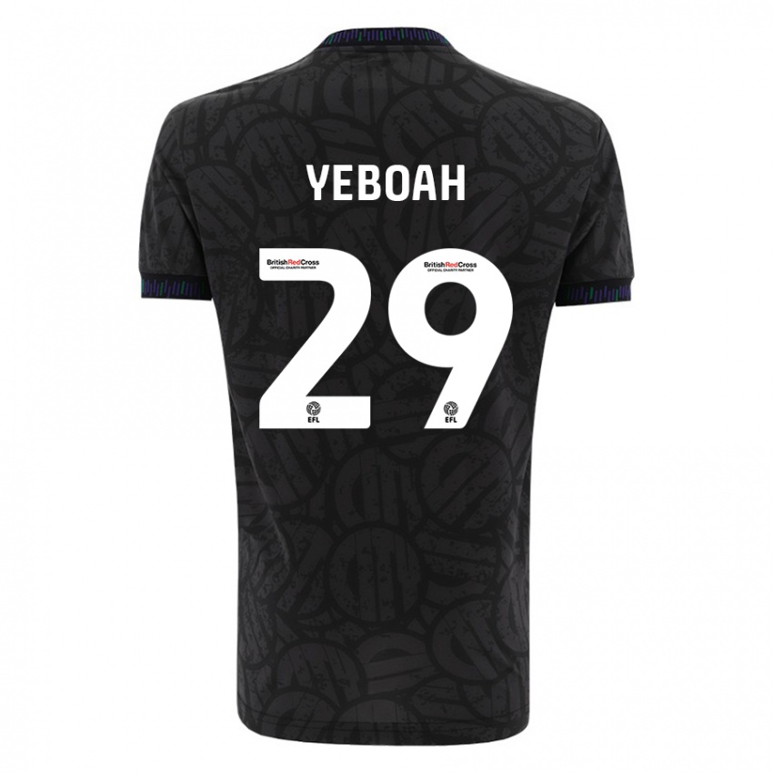 Herren Ephraim Yeboah #29 Schwarz Auswärtstrikot Trikot 2023/24 T-Shirt Belgien