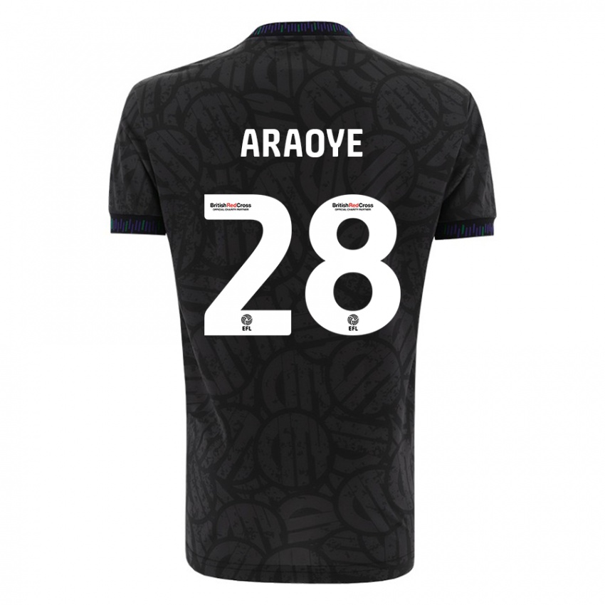 Herren Raphael Araoye #28 Schwarz Auswärtstrikot Trikot 2023/24 T-Shirt Belgien