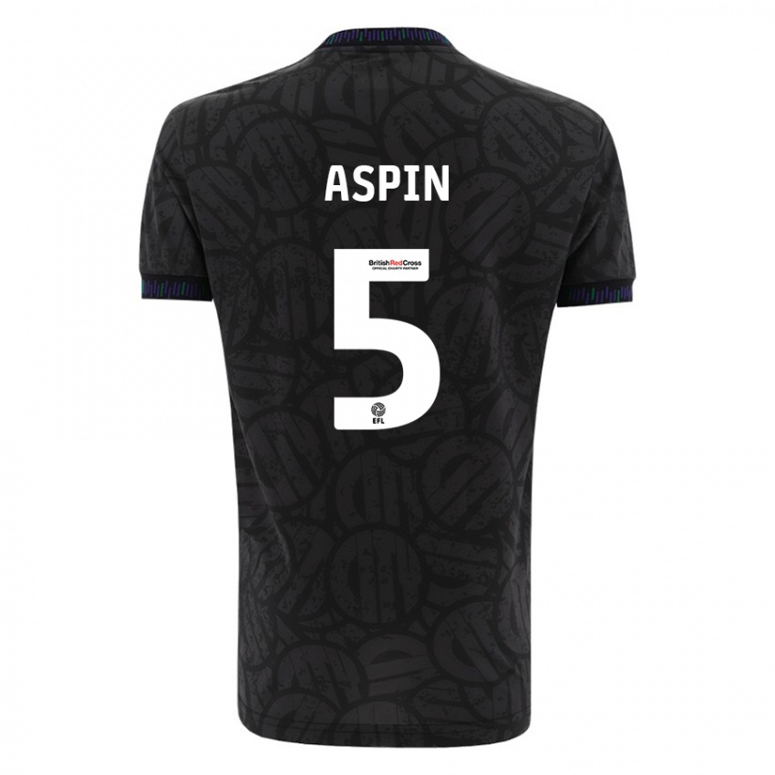 Herren Brooke Aspin #5 Schwarz Auswärtstrikot Trikot 2023/24 T-Shirt Belgien