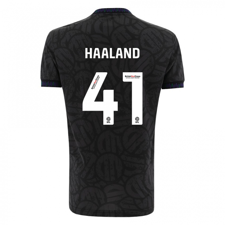 Heren Benedicte Haaland #41 Zwart Uitshirt Uittenue 2023/24 T-Shirt België