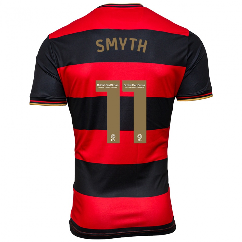 Heren Paul Smyth #11 Zwart Rood Uitshirt Uittenue 2023/24 T-Shirt België