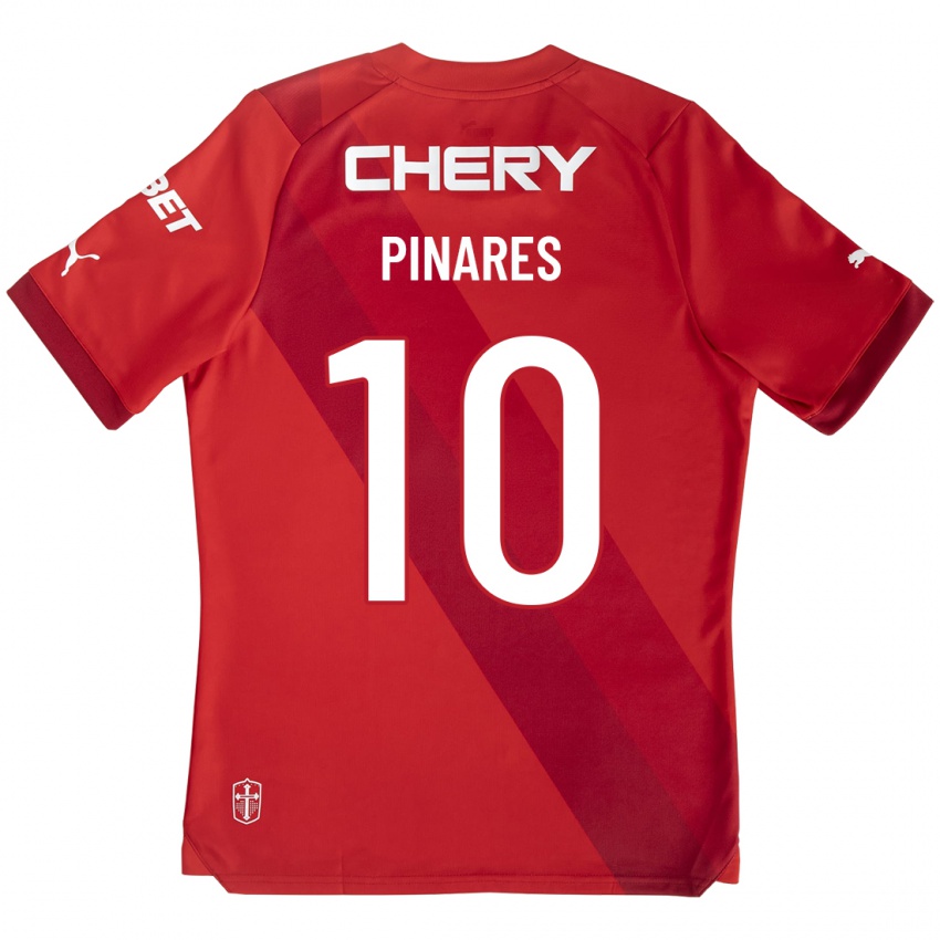 Heren Cesar Pinares #10 Rood Uitshirt Uittenue 2023/24 T-Shirt België