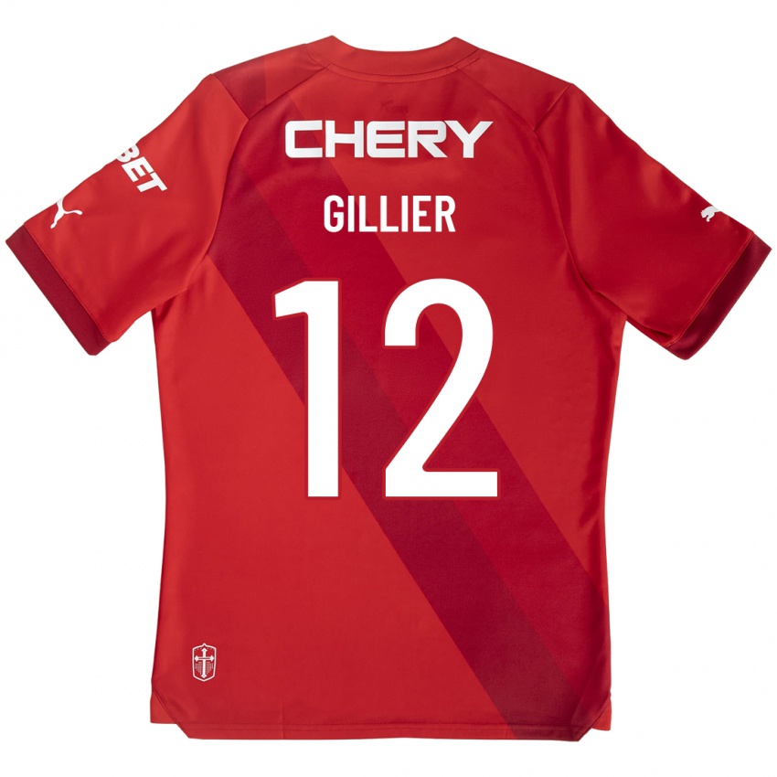 Heren Thomas Gillier #12 Rood Uitshirt Uittenue 2023/24 T-Shirt België