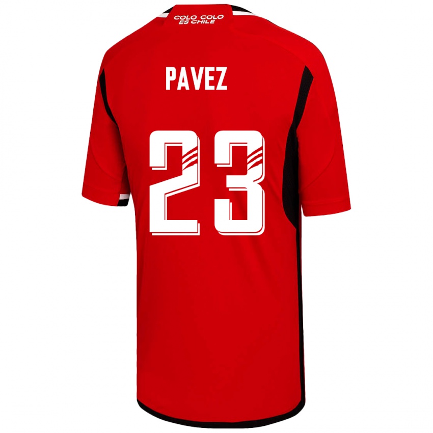 Homme Maillot Esteban Pavez #23 Rouge Tenues Extérieur 2023/24 T-Shirt Belgique