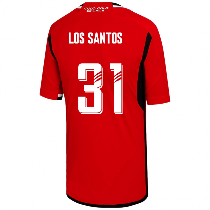 Homme Maillot Matías De Los Santos #31 Rouge Tenues Extérieur 2023/24 T-Shirt Belgique