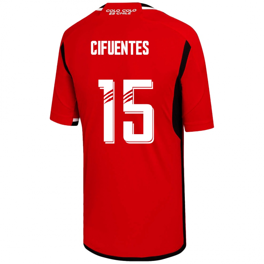 Homme Maillot Anaís Cifuentes #15 Rouge Tenues Extérieur 2023/24 T-Shirt Belgique