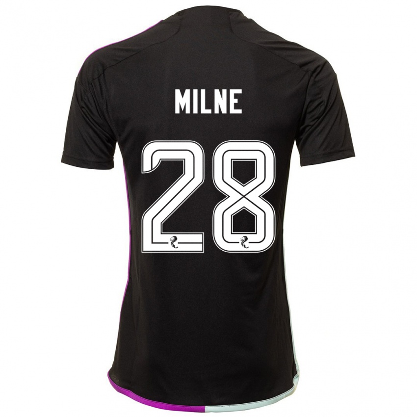 Heren Jack Milne #28 Zwart Uitshirt Uittenue 2023/24 T-Shirt België