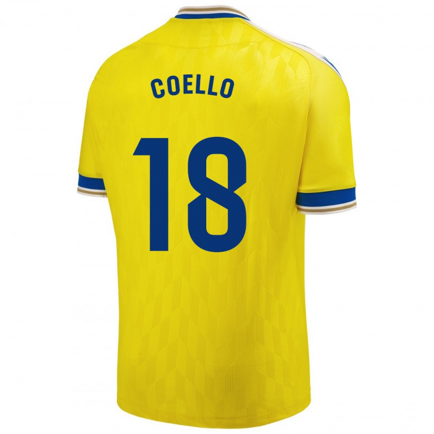 Dames María Del Carmen Coello Vidal #18 Geel Thuisshirt Thuistenue 2023/24 T-Shirt België