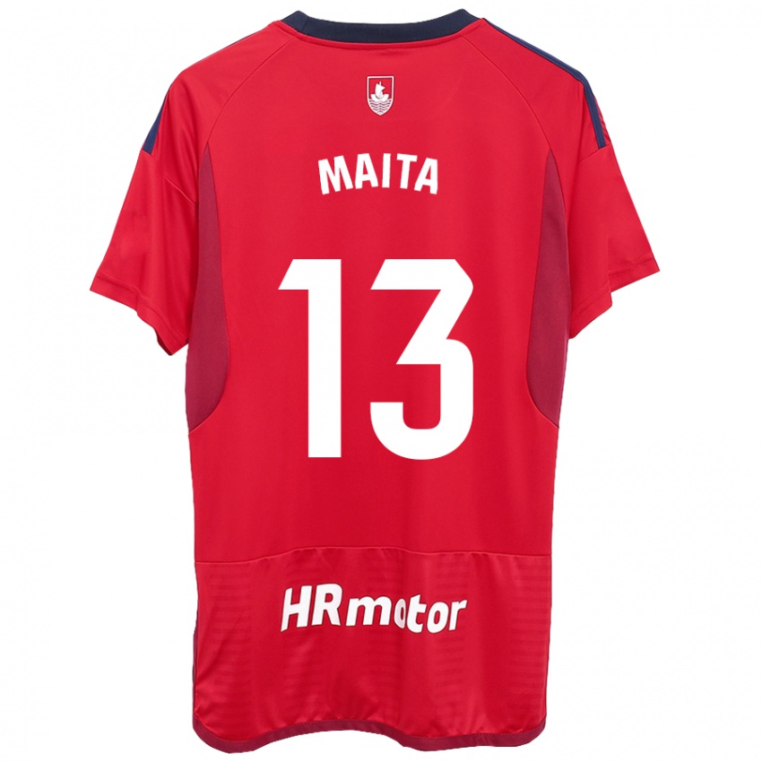 Dames Maitane Zalba Irañeta #13 Rood Thuisshirt Thuistenue 2023/24 T-Shirt België