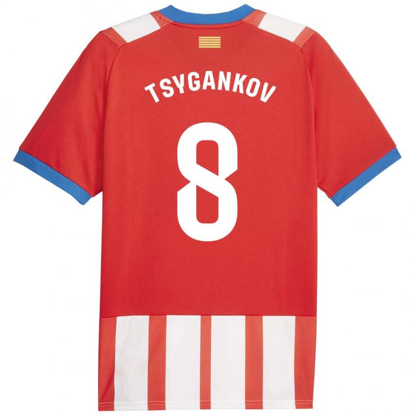 Dames Viktor Tsygankov #8 Rood Wit Thuisshirt Thuistenue 2023/24 T-Shirt België