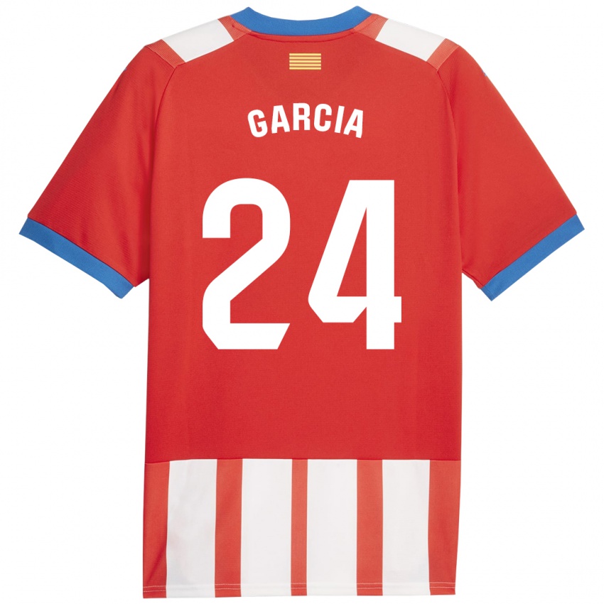 Dames Borja García #24 Rood Wit Thuisshirt Thuistenue 2023/24 T-Shirt België