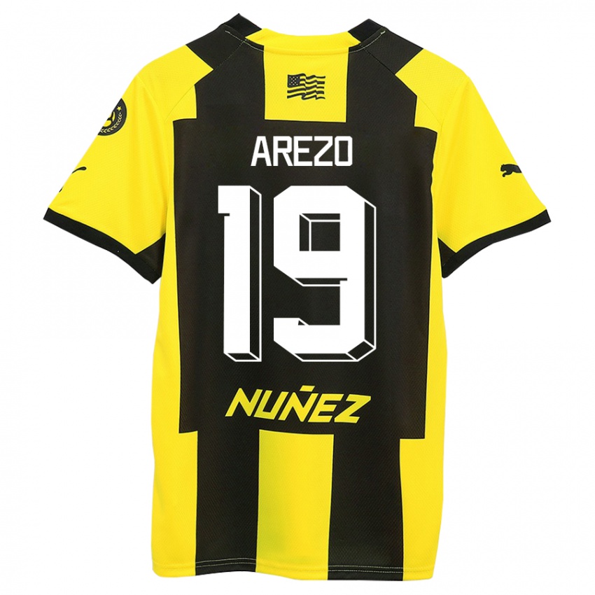 Dames Matías Arezo #19 Geel Zwart Thuisshirt Thuistenue 2023/24 T-Shirt België