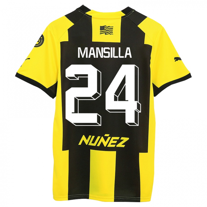 Dames Brian Mansilla #24 Geel Zwart Thuisshirt Thuistenue 2023/24 T-Shirt België