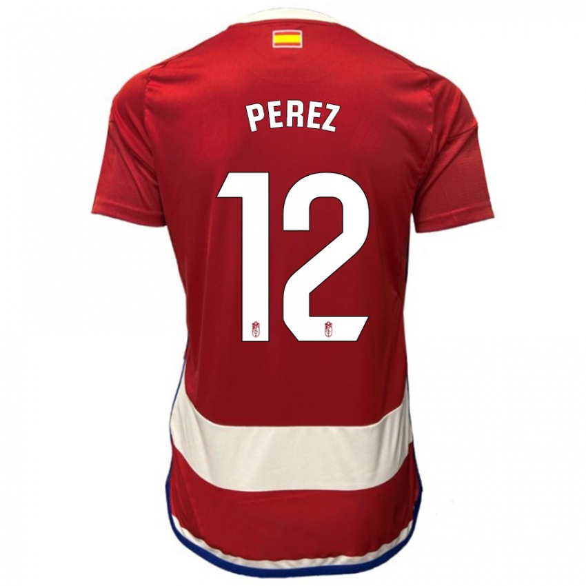 Dames Alba Pérez #12 Rood Thuisshirt Thuistenue 2023/24 T-Shirt België