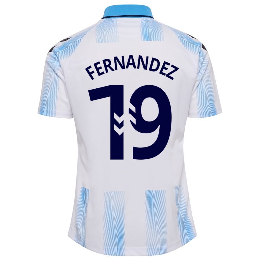 Dames Roberto Fernández #19 Wit Blauw Thuisshirt Thuistenue 2023/24 T-Shirt België