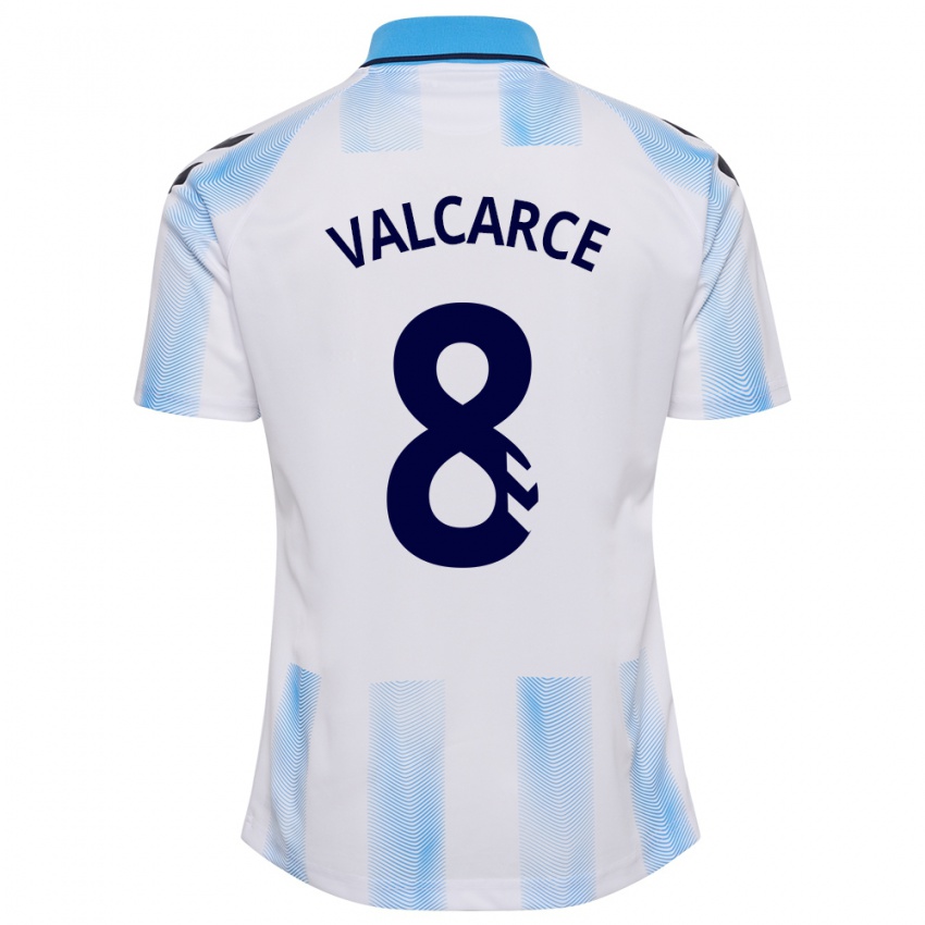 Dames Alejandro Valcarce #8 Wit Blauw Thuisshirt Thuistenue 2023/24 T-Shirt België