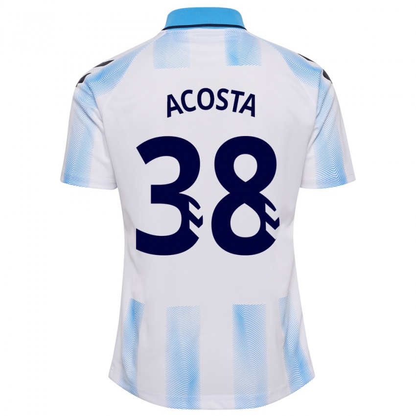 Dames Judith Acosta #38 Wit Blauw Thuisshirt Thuistenue 2023/24 T-Shirt België