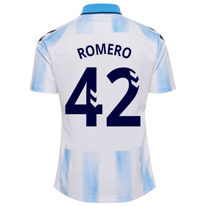 Dames Andrea Romero #42 Wit Blauw Thuisshirt Thuistenue 2023/24 T-Shirt België