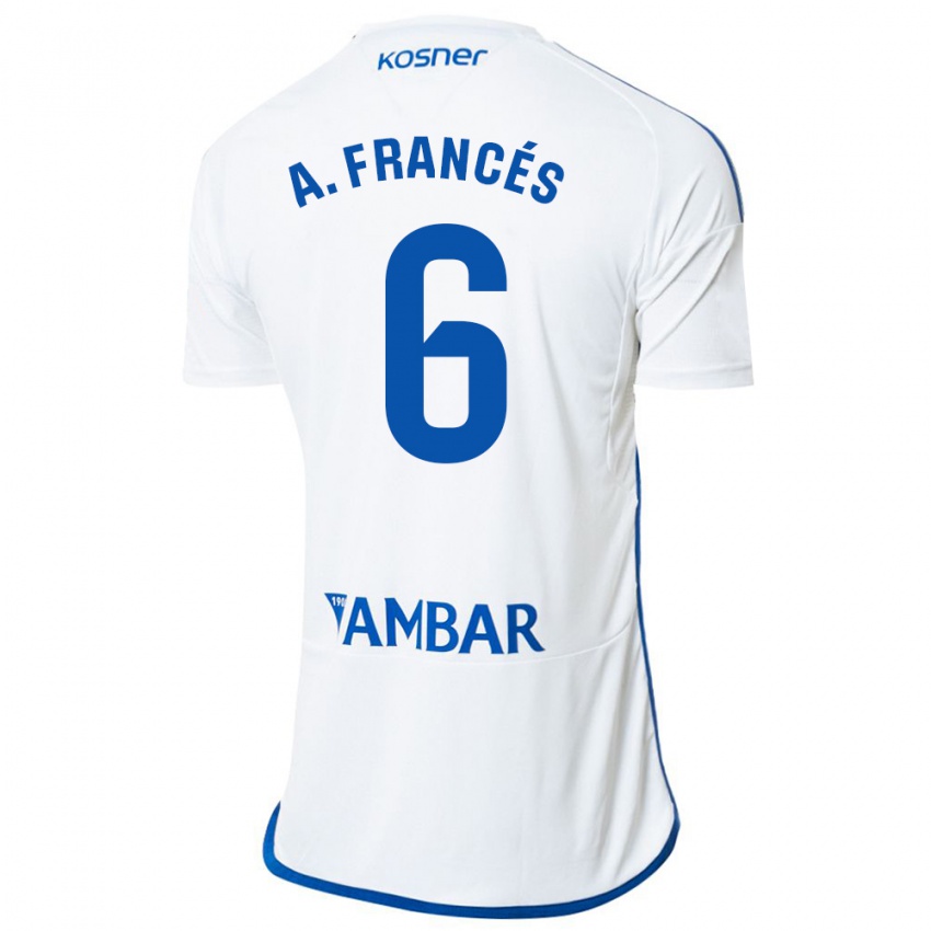 Dames Alejandro Francés #6 Wit Thuisshirt Thuistenue 2023/24 T-Shirt België