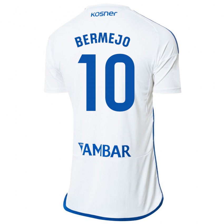 Dames Sergio Bermejo #10 Wit Thuisshirt Thuistenue 2023/24 T-Shirt België