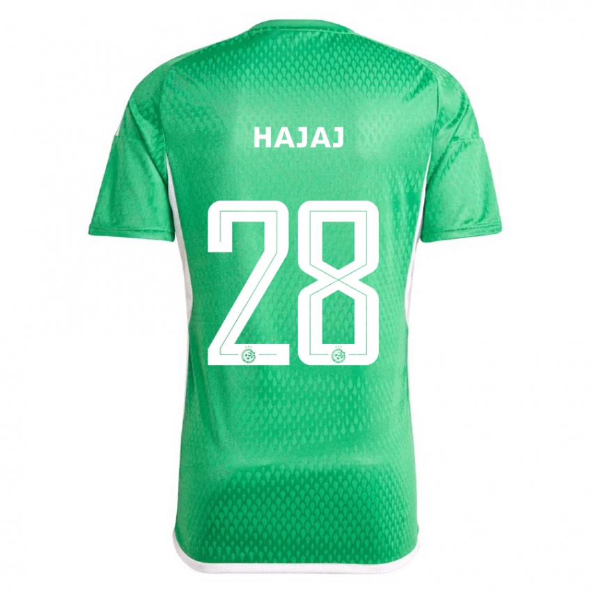 Dames Ilay Hajaj #28 Wit Blauw Thuisshirt Thuistenue 2023/24 T-Shirt België