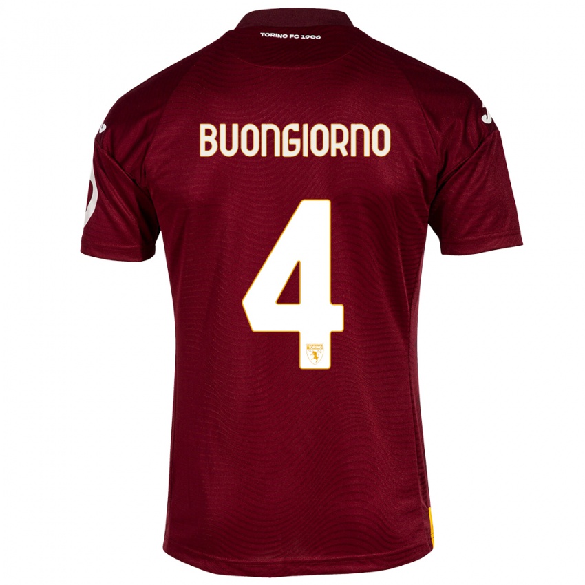 Damen Alessandro Buongiorno #4 Dunkelrot Heimtrikot Trikot 2023/24 T-Shirt Belgien