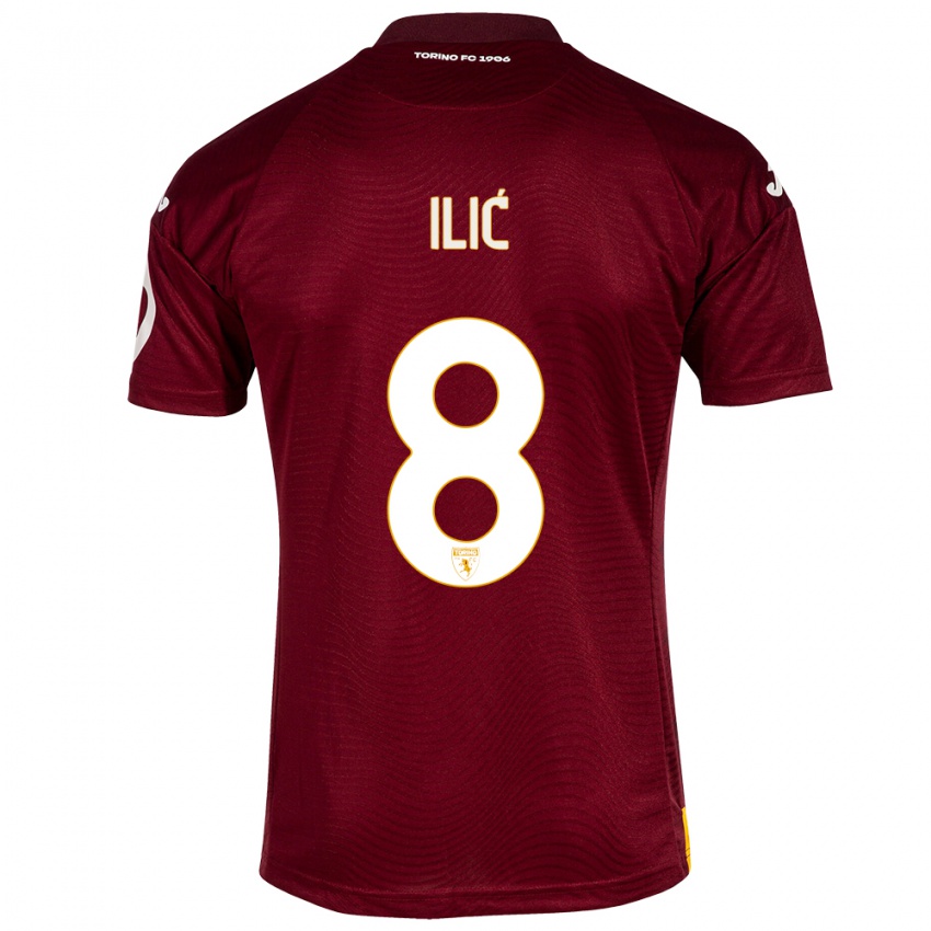 Dames Ivan Ilić #8 Donkerrood Thuisshirt Thuistenue 2023/24 T-Shirt België