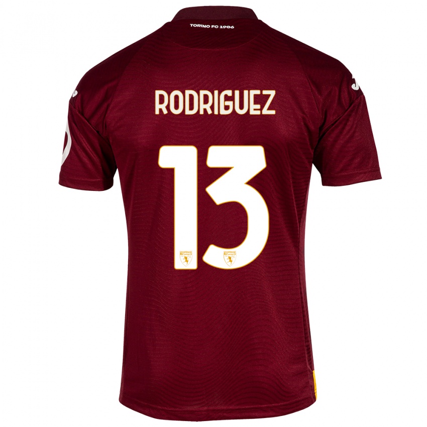 Dames Ricardo Rodríguez #13 Donkerrood Thuisshirt Thuistenue 2023/24 T-Shirt België