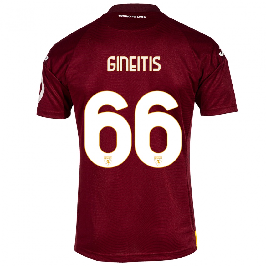 Dames Gvidas Gineitis #66 Donkerrood Thuisshirt Thuistenue 2023/24 T-Shirt België